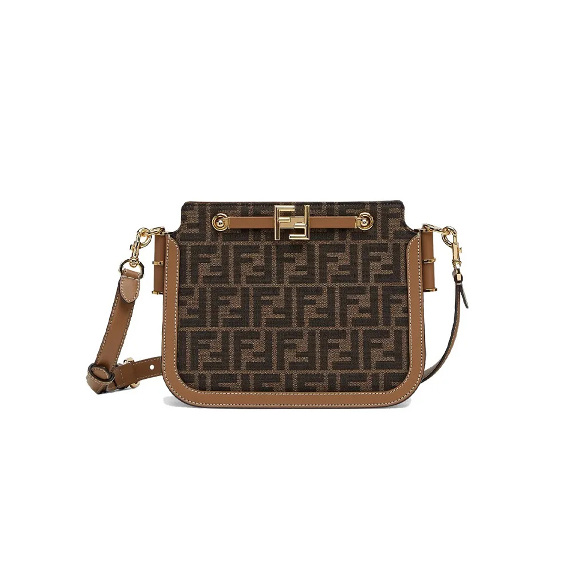 FENDI TOUCH FABRIC BROWN 8BT349AGY6F1FSM (26.5*19*10cm)